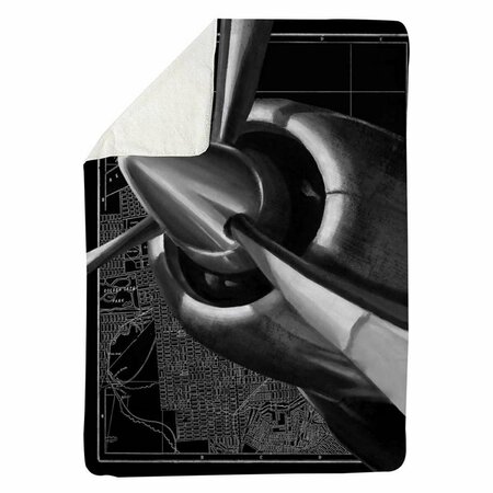 BEGIN HOME DECOR 60 x 80 in. Airplane Flying Over San Francisco-Sherpa Fleece Blanket 5545-6080-TR12